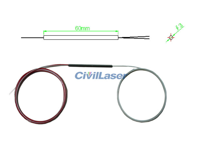 Singal Mode FBT Fiber Optic Splitter 1/2 Without connector